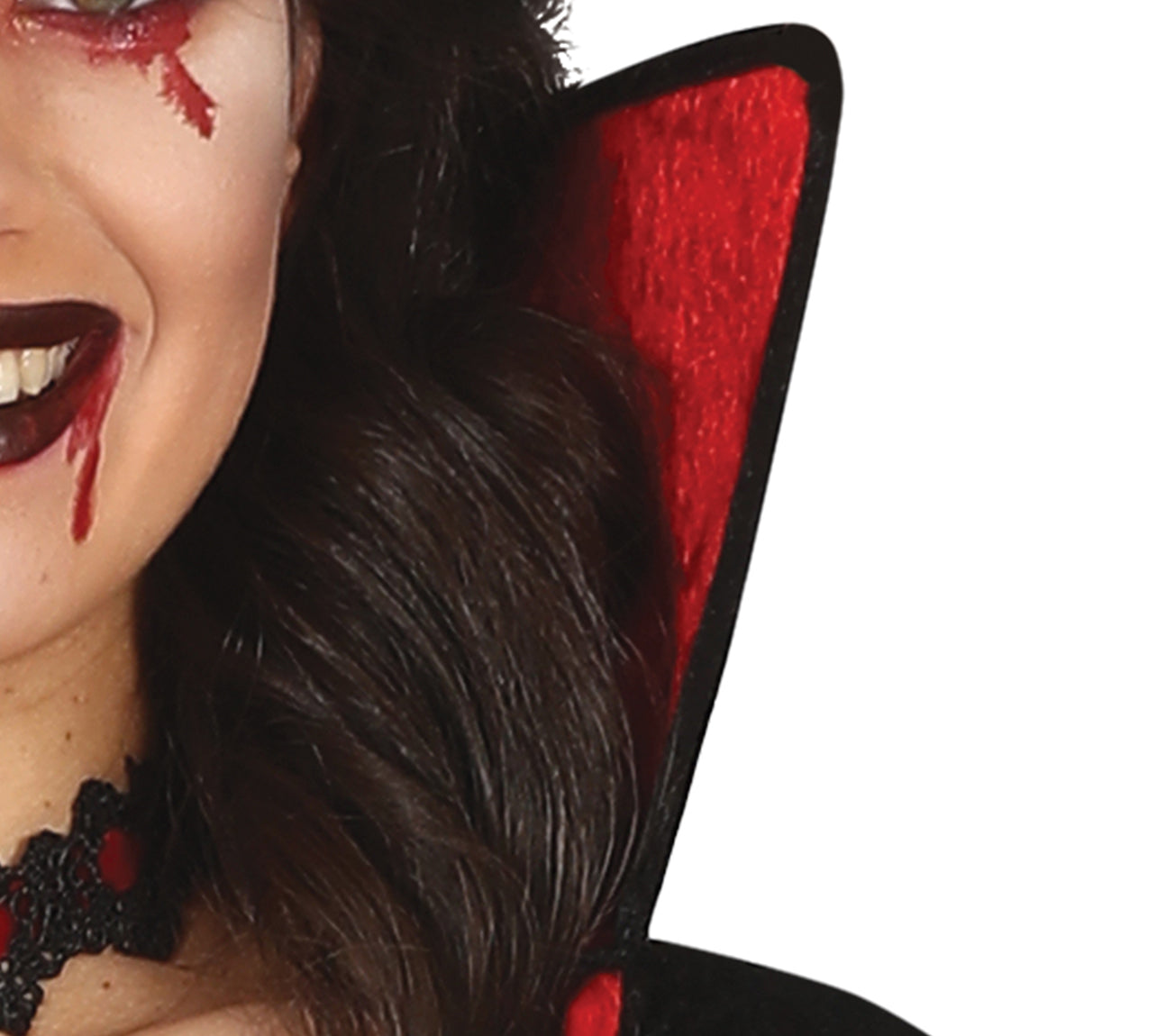 GP79536 – Vampir Königin Kleid Schwarz Rot – Größe: 38 - 40 (M) – Farbe: Schwarz