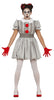 GP79539 – Clown Halloween Kostüm Grau Rüschen – Größe: 36 - 38 (S) – Farbe: Weiß