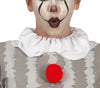 GP79539 – Clown Halloween Kostüm Grau Rüschen – Größe: 36 - 38 (S) – Farbe: Weiß