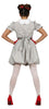 GP79539 – Clown Halloween Kostüm Grau Rüschen – Größe: 38 - 40 (M) – Farbe: Weiß