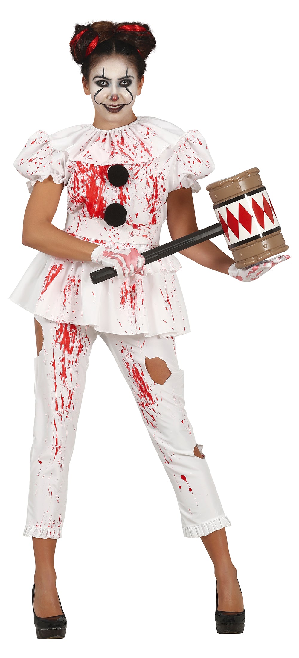 GP79544 – Clown Horror Kostüm Schriller Zirkus – Größe: 36 - 38 (S) – Farbe: Weiß