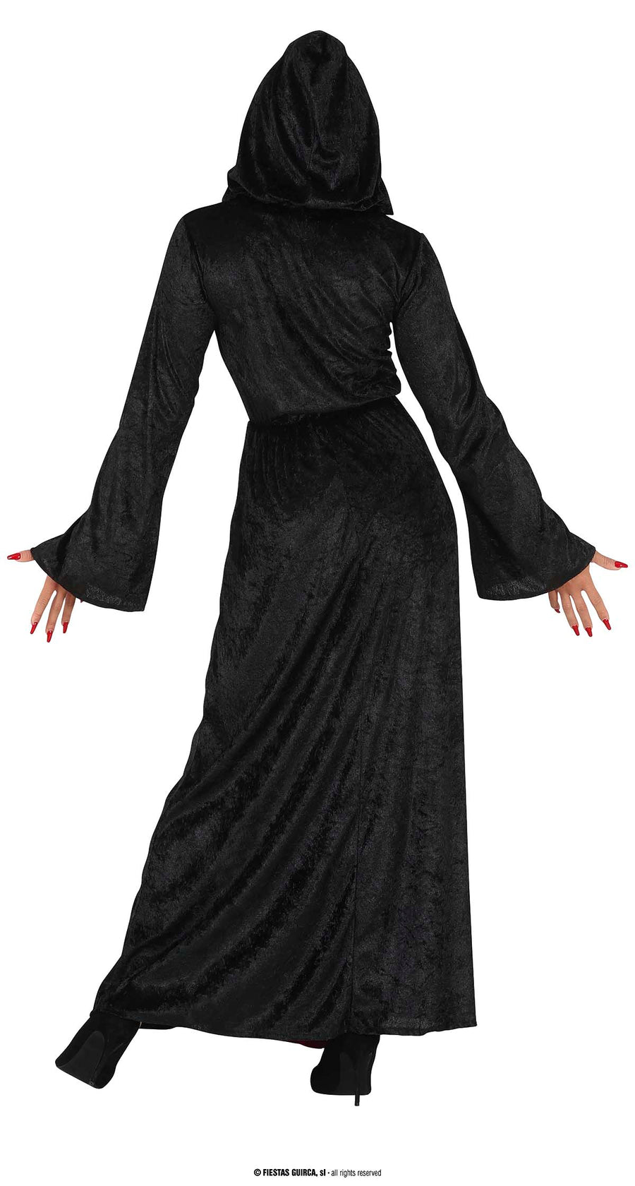 GP79551 – Halloween Hexenkleid Mit Kapuze – Größe: 38 - 40 (M) – Farbe: Rot, Ansicht 2