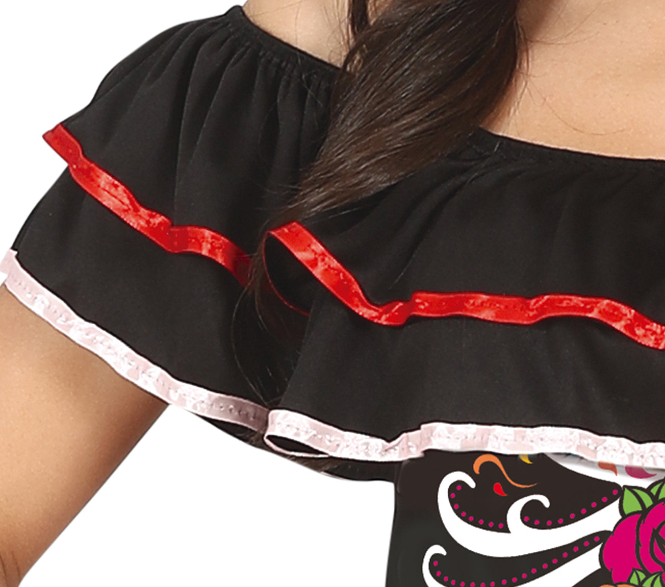 GP79553 – Knochentänzer Festival Kostüm – Größe: 38 - 40 (M) – Farbe: Schwarz