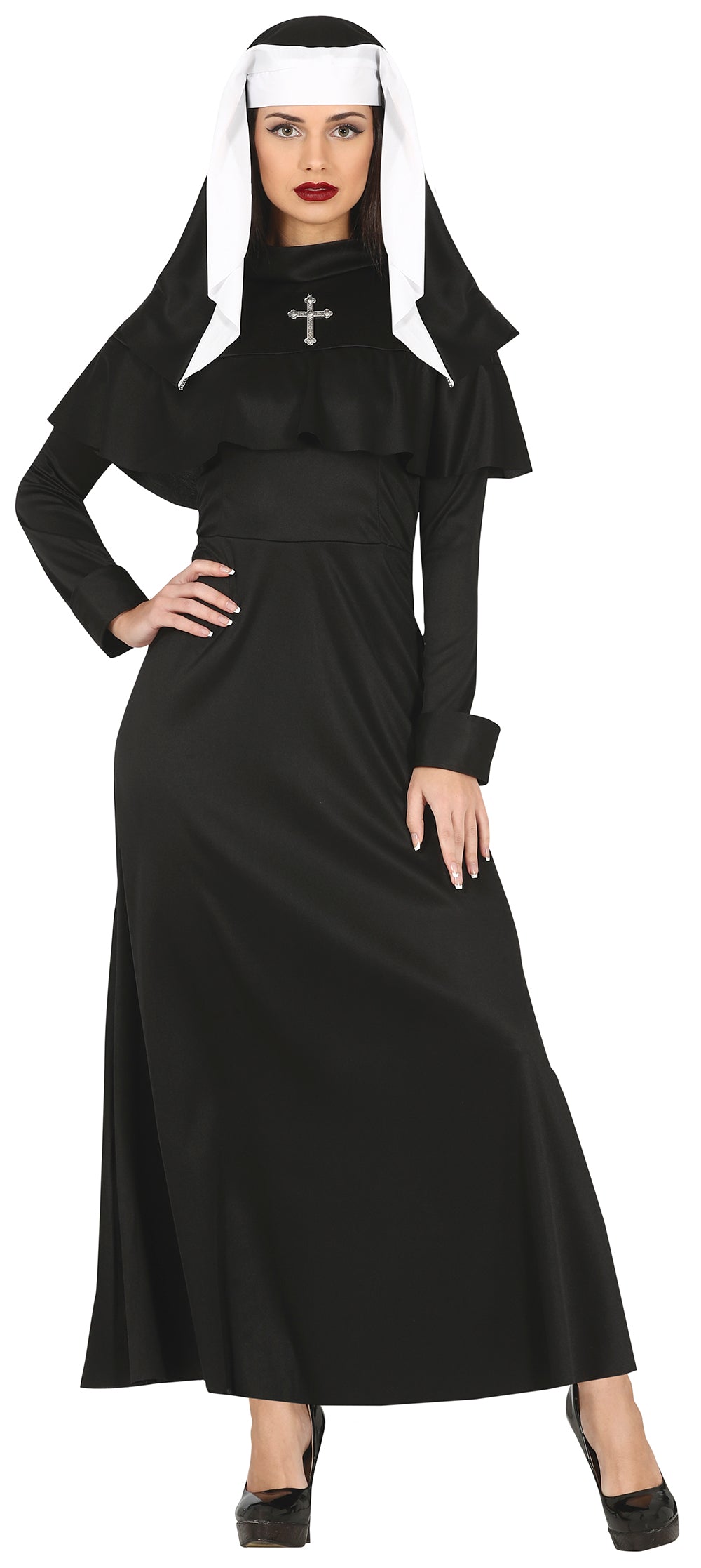 GP79568 – Halloween Nonne Kostüm Kloster Magie – Größe: 38 - 40 (M) – Farbe: Schwarz