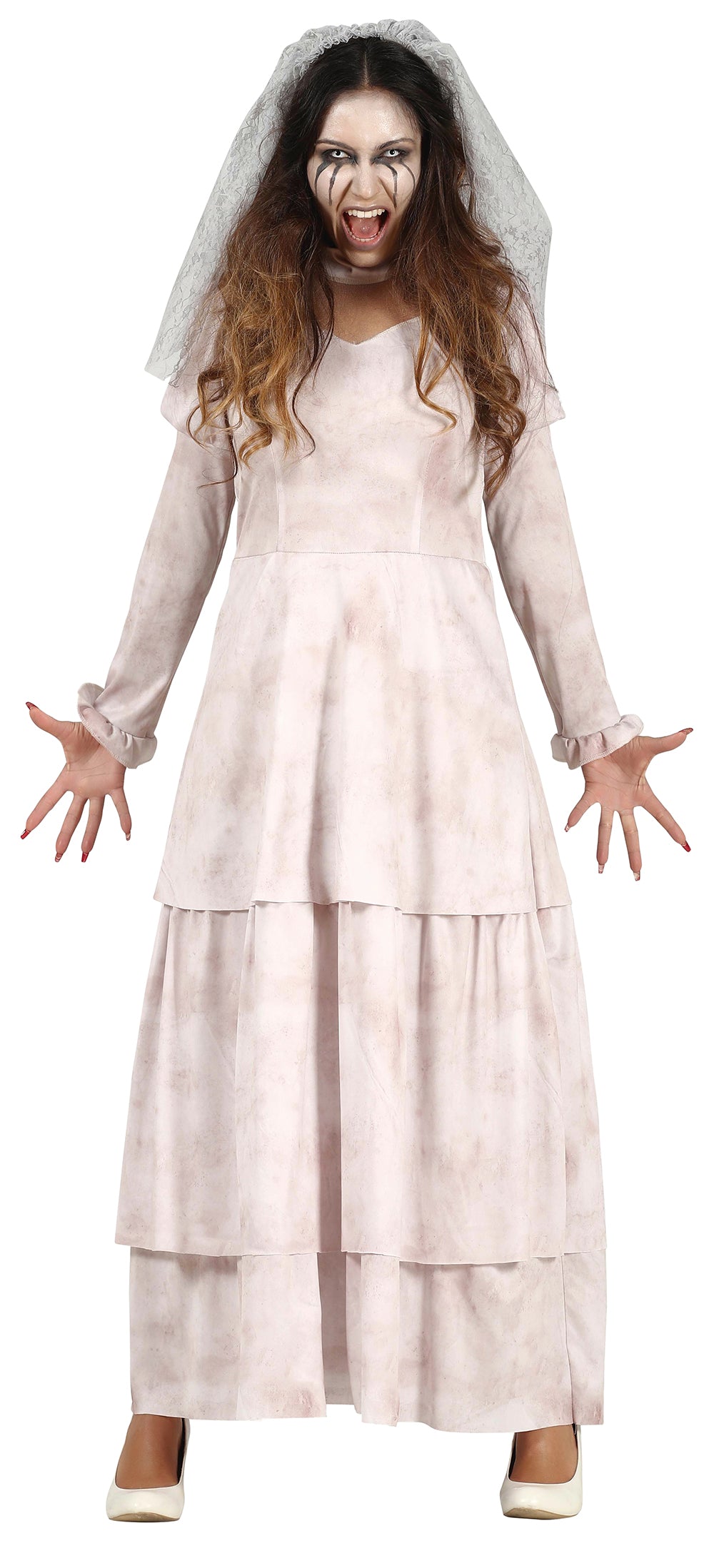 GP79575 – Gespenst Braut Halloween Kostüm Spuk – Größe: 36 - 38 (S) – Farbe: Weiß