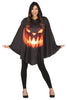 GP79584 – Halloween Kapuzenponcho Kürbis Design Grusel – Größe: 42 - 44 (L) – Farbe: Schwarz
