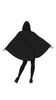 GP79584 – Halloween Kapuzenponcho Kürbis Design Grusel – Größe: 42 - 44 (L) – Farbe: Schwarz