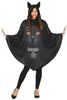 GP79585 – Halloween Hexenkatze Poncho Umhang – Größe: 42 - 44 (L) – Farbe: Schwarz