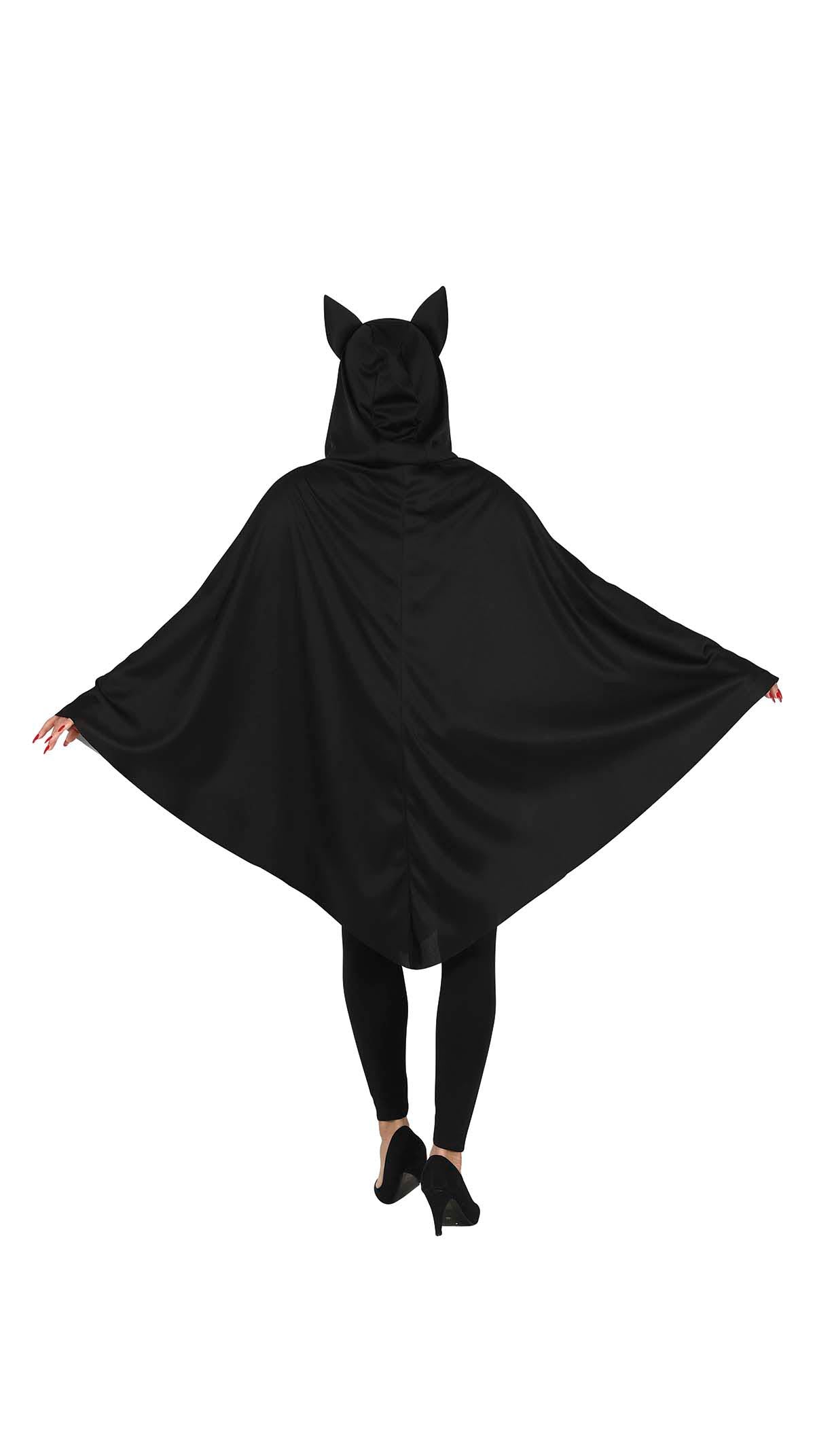 GP79585 – Halloween Hexenkatze Poncho Umhang – Größe: 42 - 44 (L) – Farbe: Schwarz