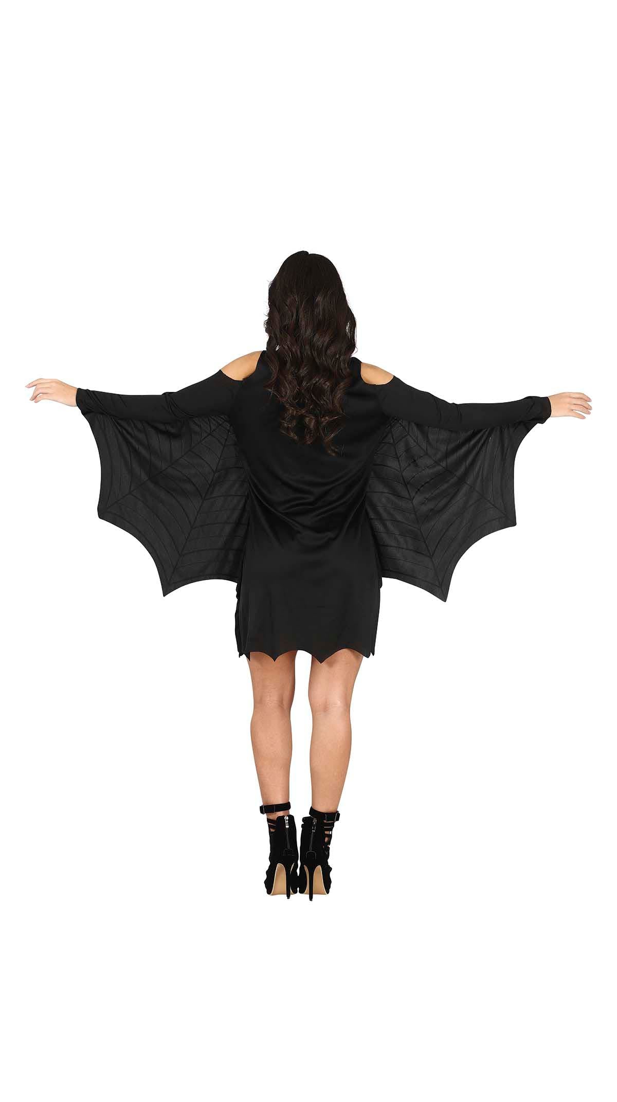 GP79586 – Halloween Spinnenkleid Schauriges Design – Größe: 38 - 40 (M) – Farbe: Schwarz