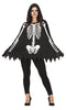 GP79588 – Skelett Umhang Halloween Poncho Mit Kapuze – Größe: 42 - 44 (L) – Farbe: Schwarz
