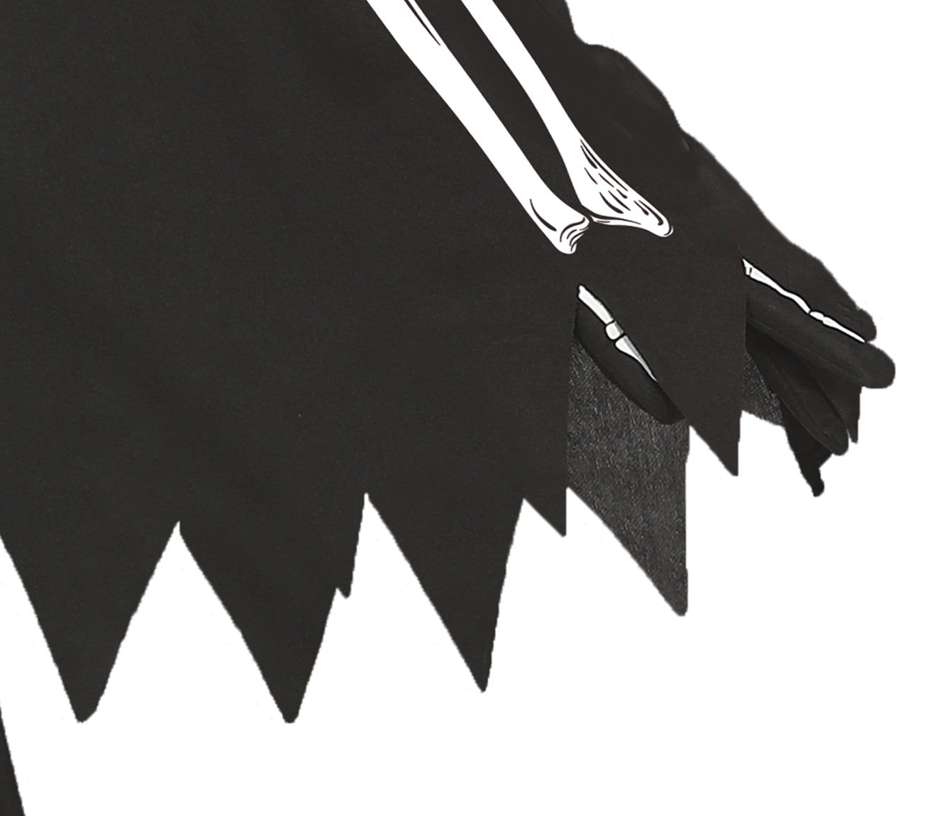 GP79588 – Skelett Umhang Halloween Poncho Mit Kapuze – Größe: 42 - 44 (L) – Farbe: Schwarz