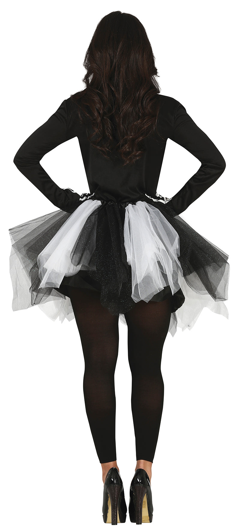 GP79592 – Skelett Halloween Tutu Kostüm – Größe: 38 - 40 (M) – Farbe: Schwarz