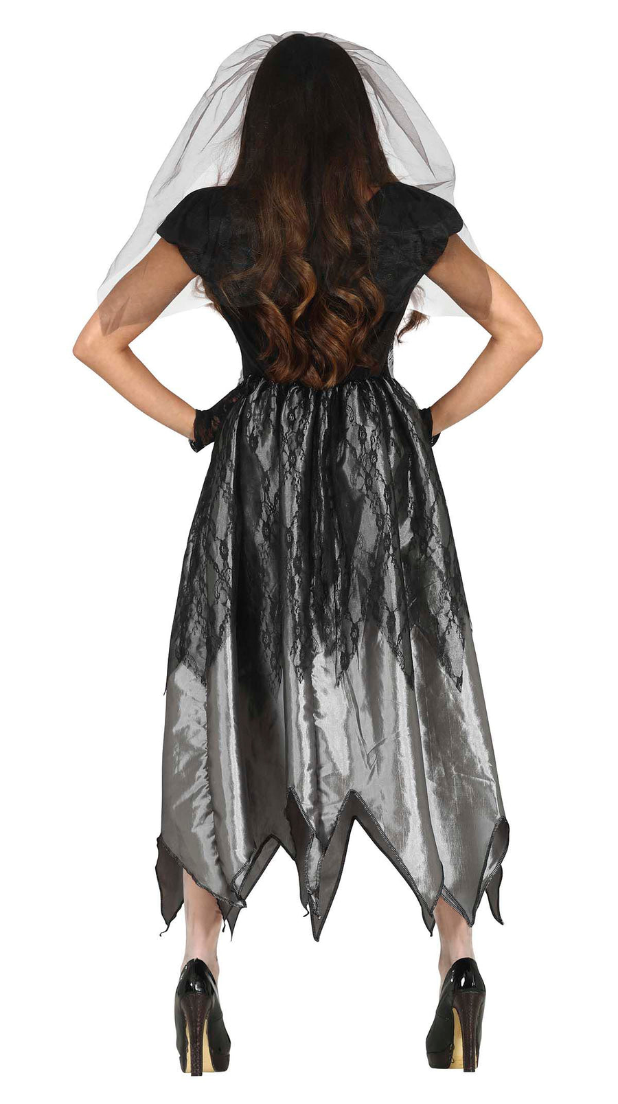 GP79607 – Gespenst Halloween Braut Outfit – Größe: 38 - 40 (M) – Farbe: Schwarz, Ansicht 2