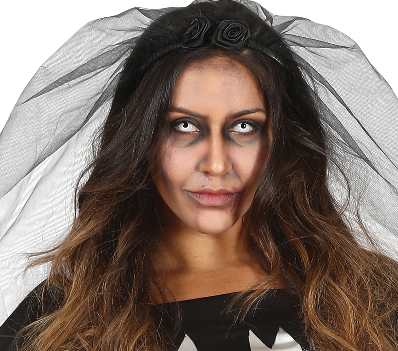 GP79607 – Gespenst Halloween Braut Outfit – Größe: 38 - 40 (M) – Farbe: Schwarz