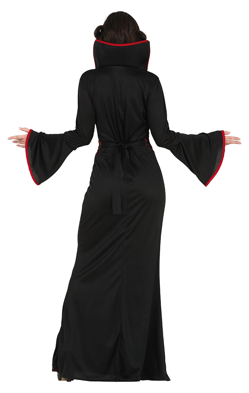 GP79609 – Vampir Königin Kleid Elegantes Kostüm – Größe: 38 - 40 (M) – Farbe: Schwarz