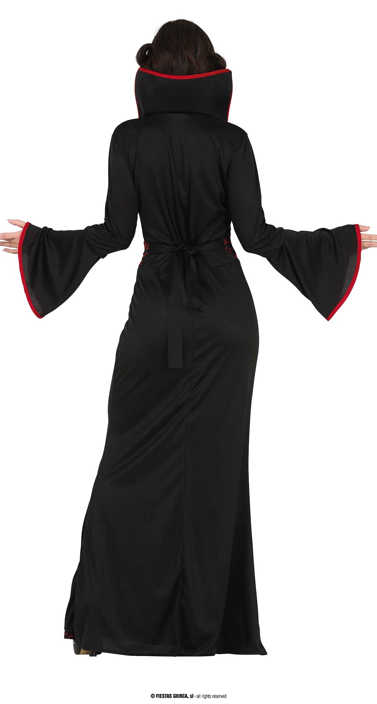GP79609 – Vampir Königin Kleid Elegantes Kostüm – Größe: 42 - 44 (L) – Farbe: Schwarz
