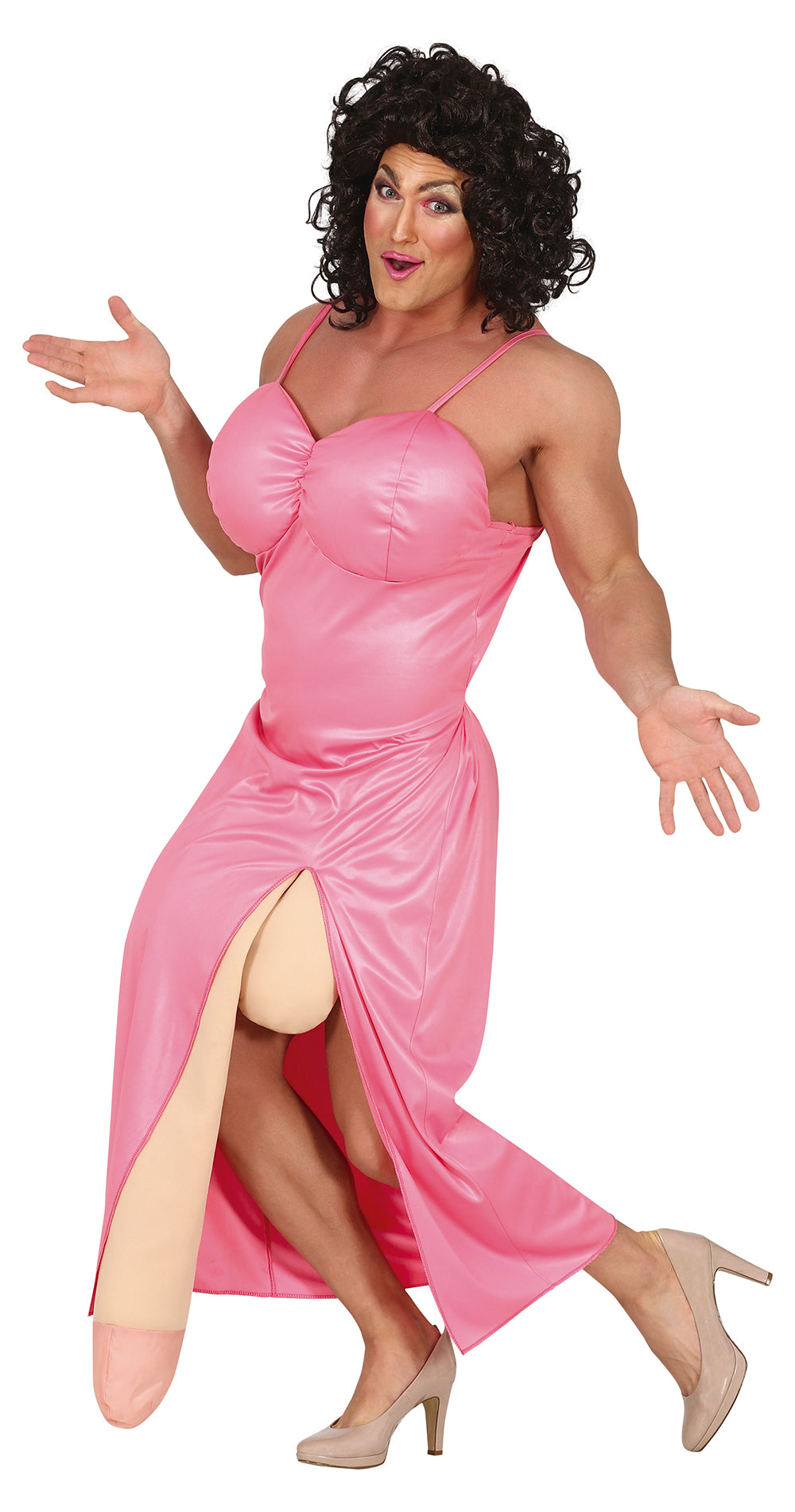 GP79636 – Drag Queen Kostüm für Herren pink – Größe: 52 - 54 (L), 54 - 56 (XL) – Farbe: Pink