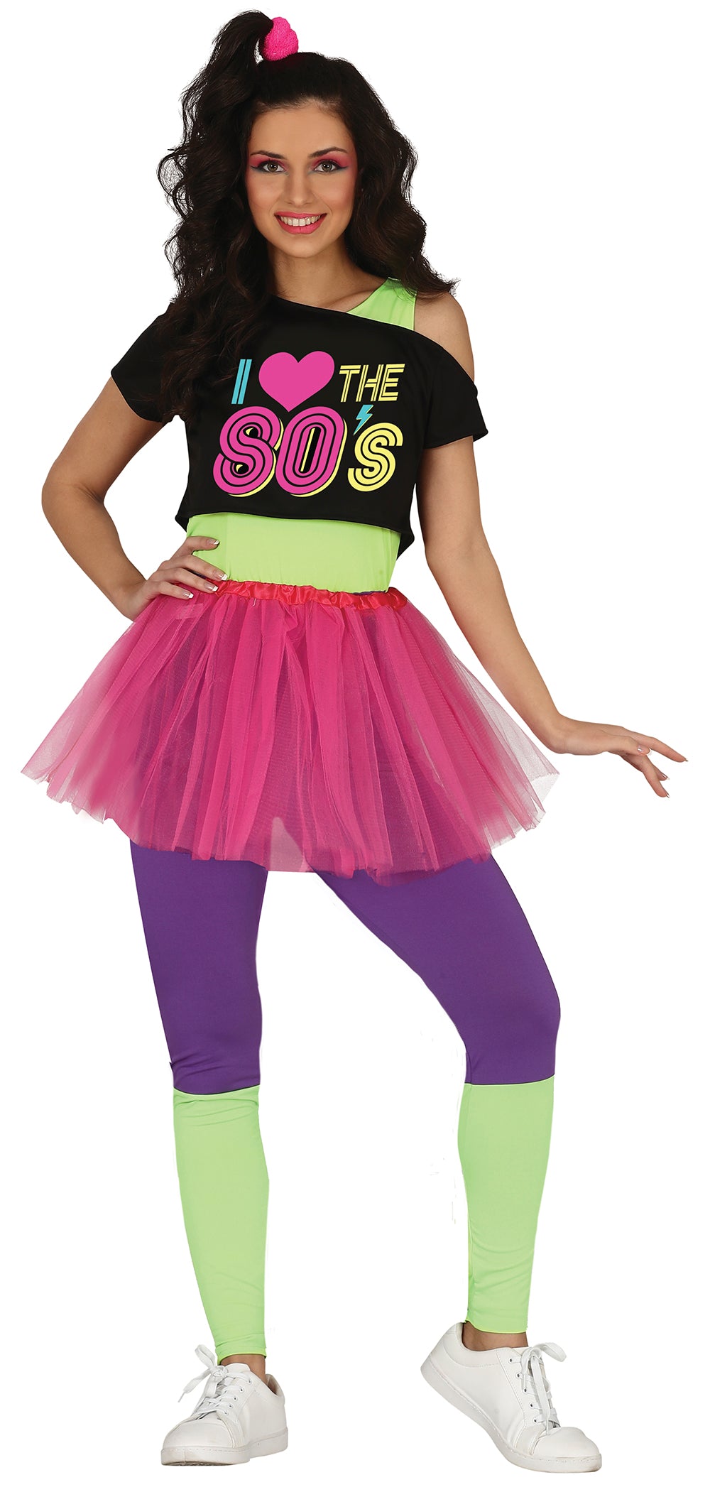 GP79622 – Achtziger Jahre Retro Outfit Tutu Leggings – Größe: 38 - 40 (M) – Farbe: Mehrfarbig