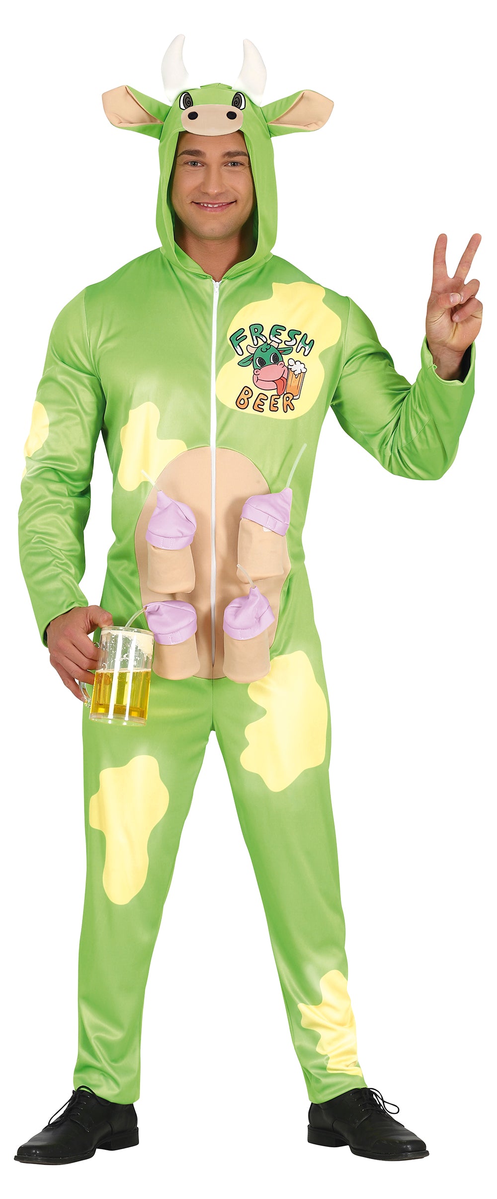 GP79624 – Kuh Bier Jumpsuit Junggesellenabschied – Größe: 48 - 50 (M) – Farbe: Grün