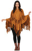GP79639 – Hippie Indianer Karneval Poncho – Größe: 38 - 40 (M) – Farbe: Braun