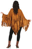 GP79639 – Hippie Indianer Karneval Poncho – Größe: 38 - 40 (M) – Farbe: Braun