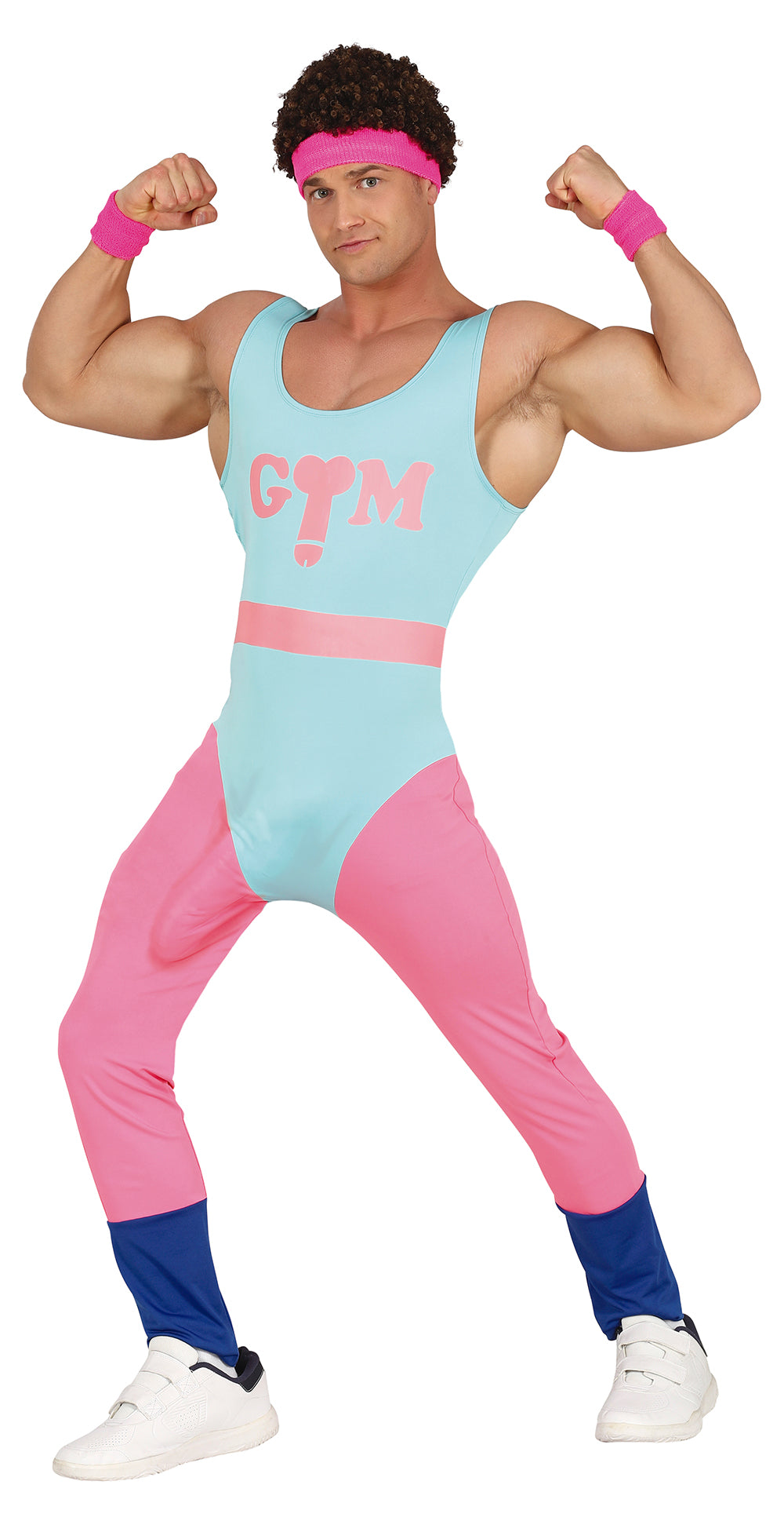 GP79642 – Sport Retro 80s Fun Outfit Gym Neon – Größe: 48 - 50 (M) – Farbe: Blau