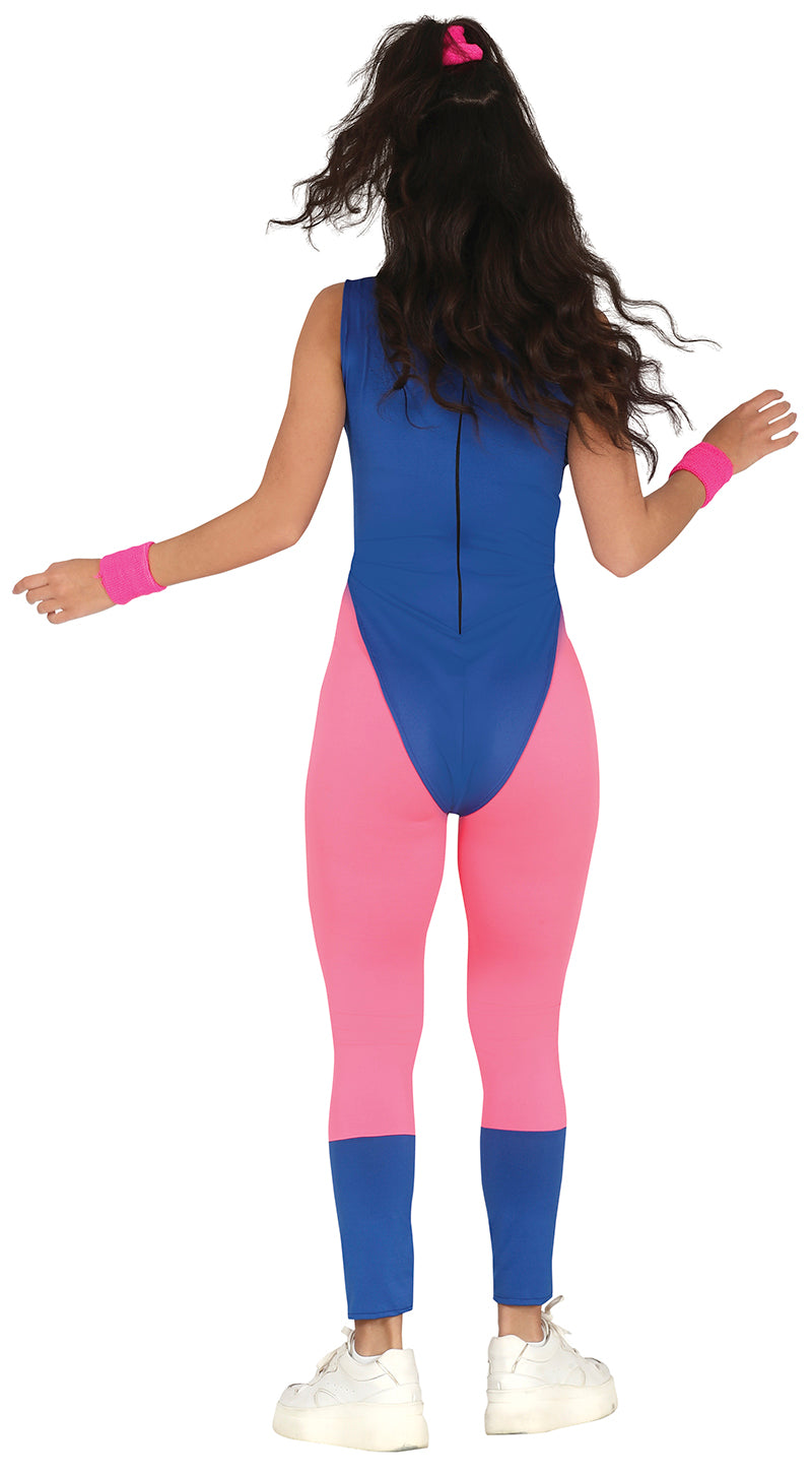 GP79647 – 80s Sportstyle Aerobic Outfit – Größe: 36 - 38 (S) – Farbe: Blau, Ansicht 2