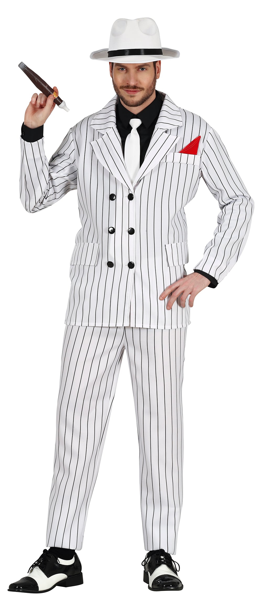 GP79649 – Twenties Gangster Look Karneval – Größe: 52 - 54 (L) – Farbe: Weiß