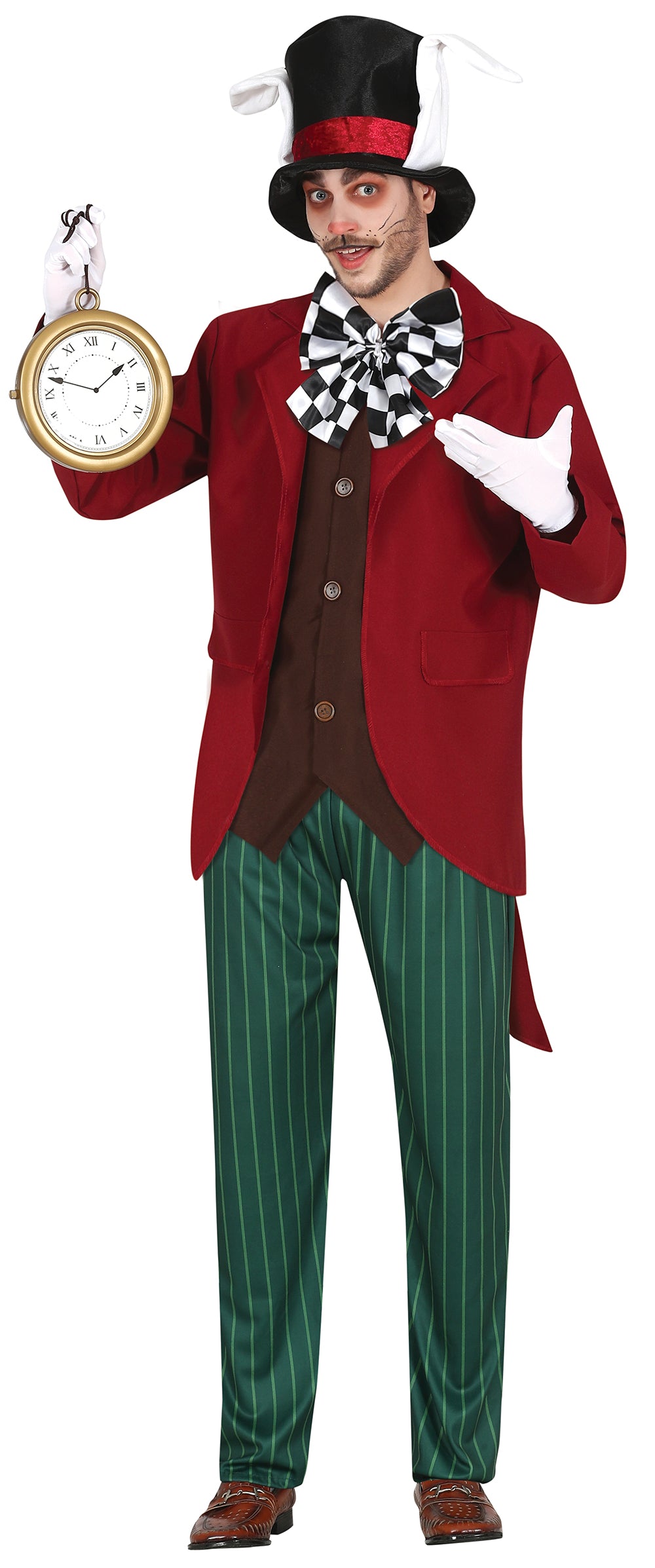 GP79675 – Karneval Hutmacher Kostüm – Größe: 48 - 50 (M) – Farbe: Grau