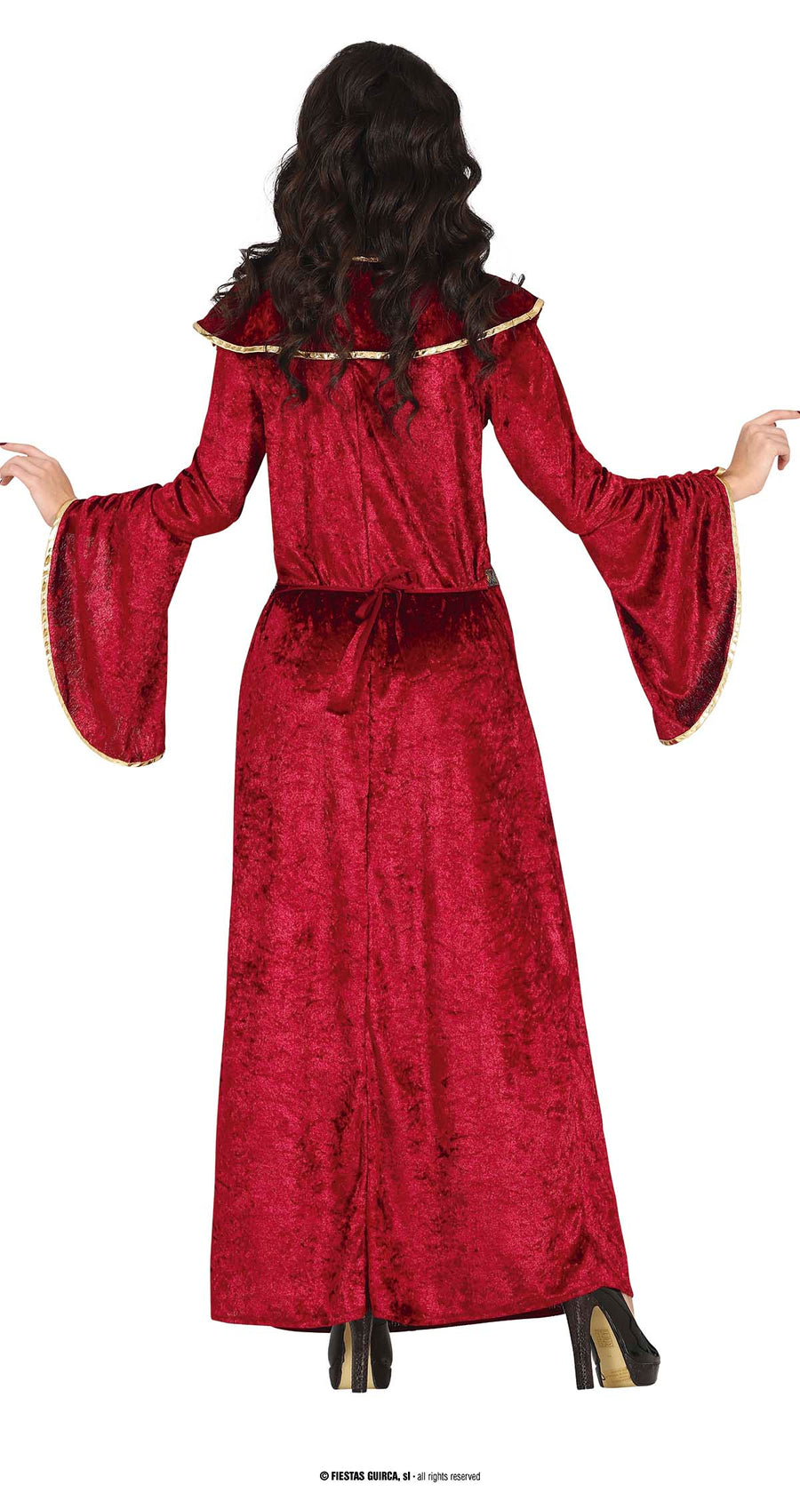 GP79679 – Prinzessin Mittelalter Königin Märchenkostüm – Größe: 38 - 40 (M) – Farbe: Rot, Ansicht 2