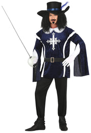 Musketier Kostüm für Herren mit Federhut, Bild 1