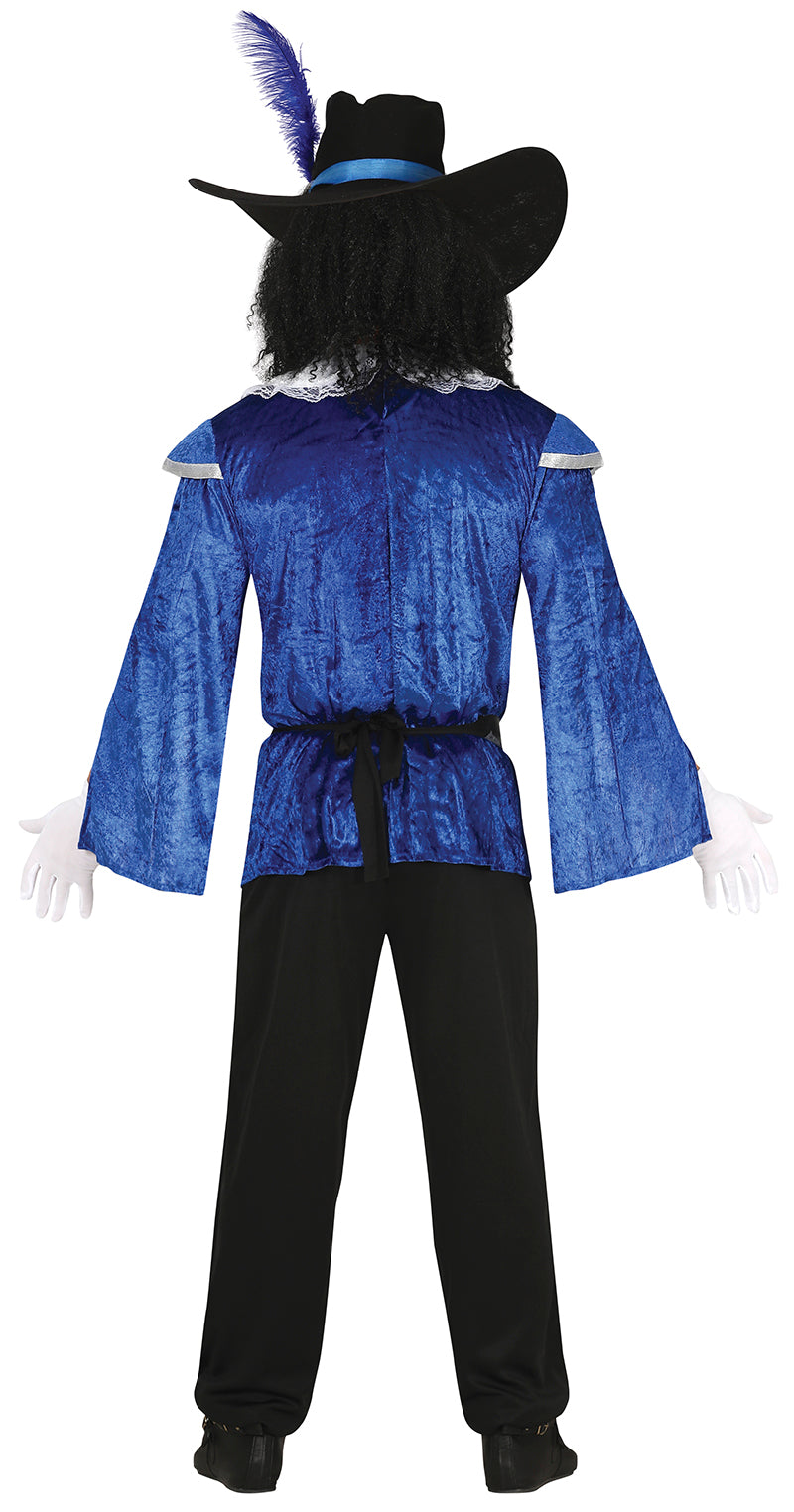 GP79689 – Musketier Karneval Kostüm Historischer Mantel – Größe: 48 - 50 (M) – Farbe: Blau, Ansicht 2