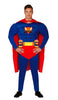 GP79718 – Superheldenspaß Jumpsuit Mantel – Größe: 48 - 50 (M) – Farbe: Blau