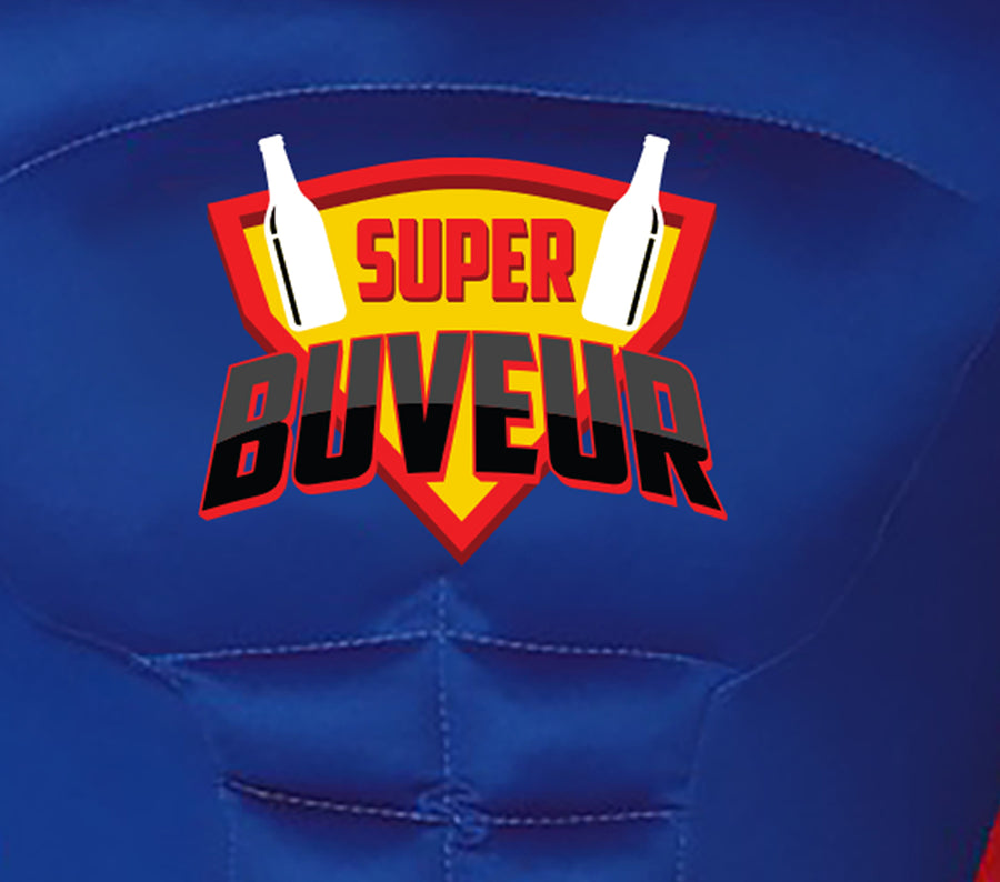 GP79718 – Superheldenspaß Jumpsuit Mantel – Größe: 48 - 50 (M) – Farbe: Blau, Ansicht 2