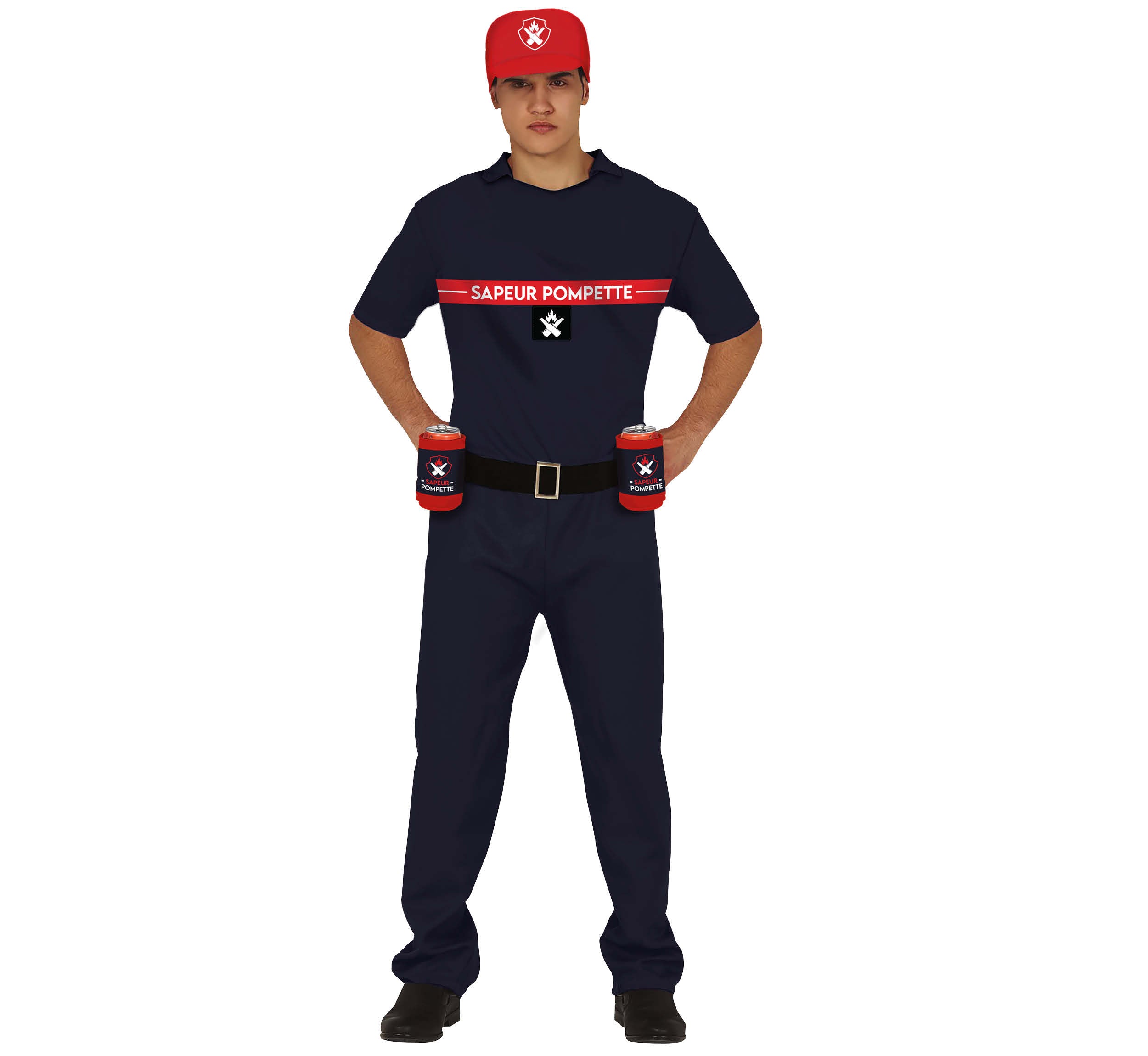 GP79736 – Feuerwehrmann Partyoutfit Junggesellen – Größe: 52 - 54 (L) – Farbe: Schwarz