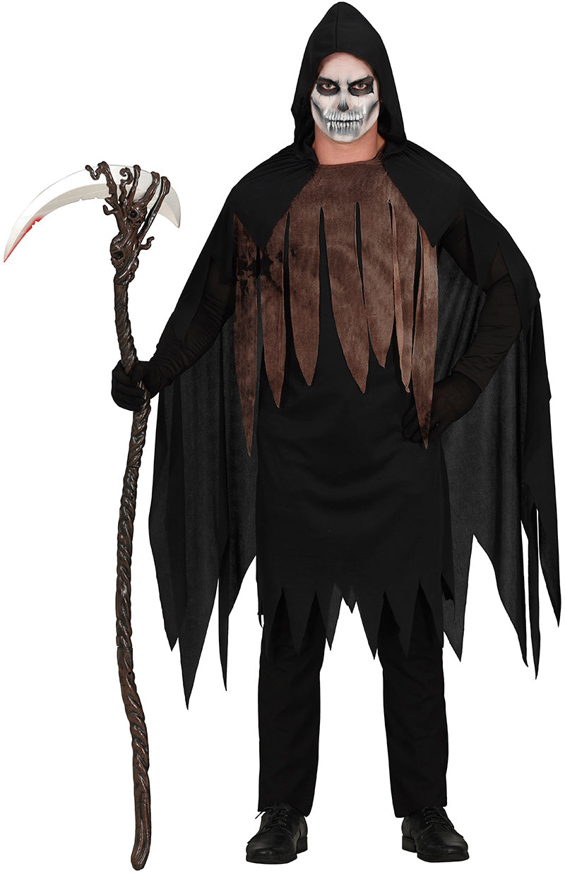 GP79758 – Halloween Sensemann Tunika Mit Kapuze – Größe: 52 - 54 (L) – Farbe: Schwarz