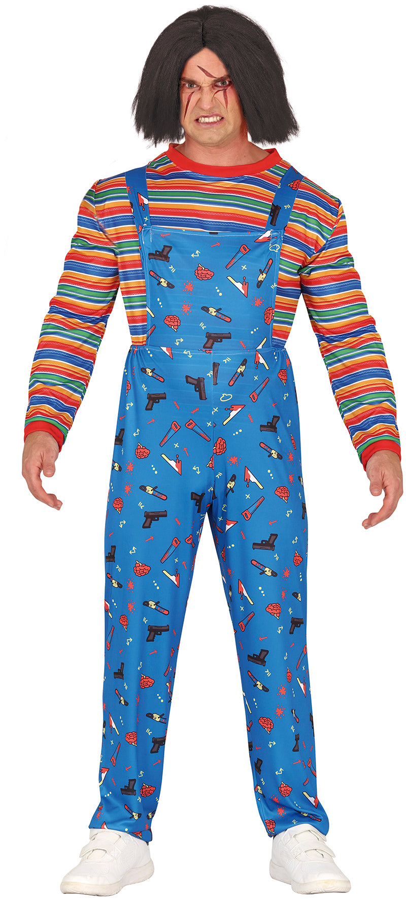 GP79759 – Halloween Puppe Kostüm Psycho Grusel – Größe: 48 - 50 (M) – Farbe: Blau