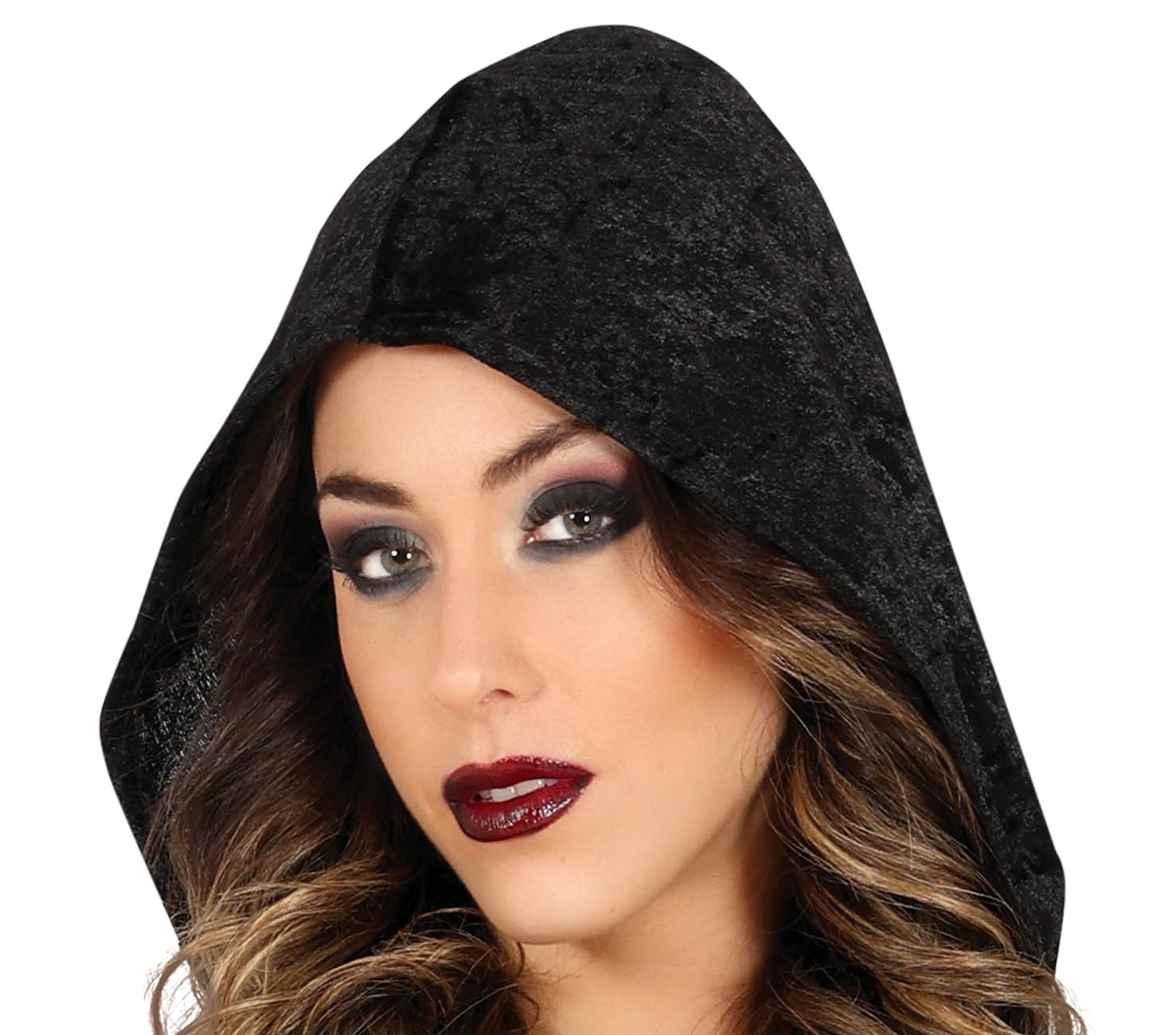 GP79773 – Halloween Geisterkapuze Zaubergewand – Größe: 38 - 40 (M) – Farbe: Schwarz