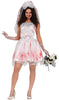 GP79777 – Halloween Braut Zombiekostüm Rot Weiß – Größe: 36 - 38 (S) – Farbe: Weiß