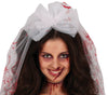 GP79777 – Halloween Braut Zombiekostüm Rot Weiß – Größe: 42 - 44 (L) – Farbe: Weiß