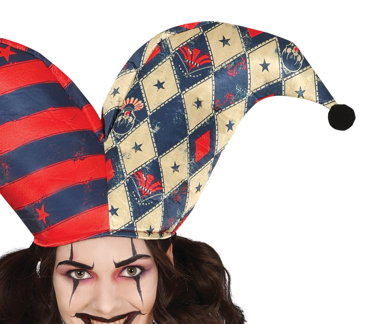 GP79790 – Clown Harlekin Set Kostüm – Größe: 38 - 40 (M) – Farbe: Schwarz