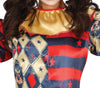 GP79790 – Clown Harlekin Set Kostüm – Größe: 38 - 40 (M) – Farbe: Schwarz