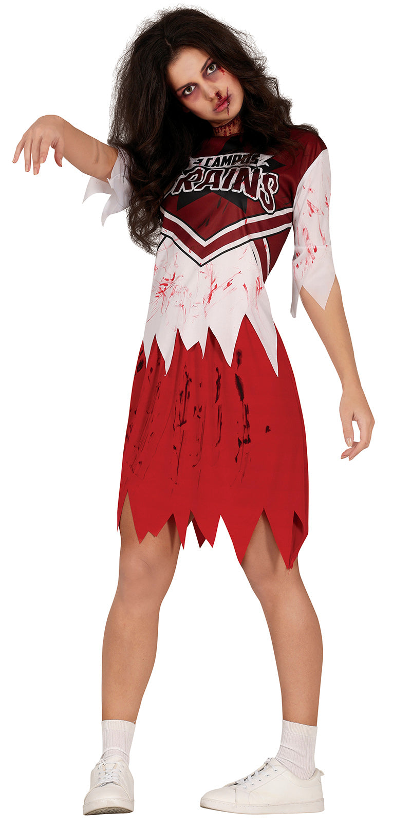 Zombie Cheerleader Kostüm für Damen blutig