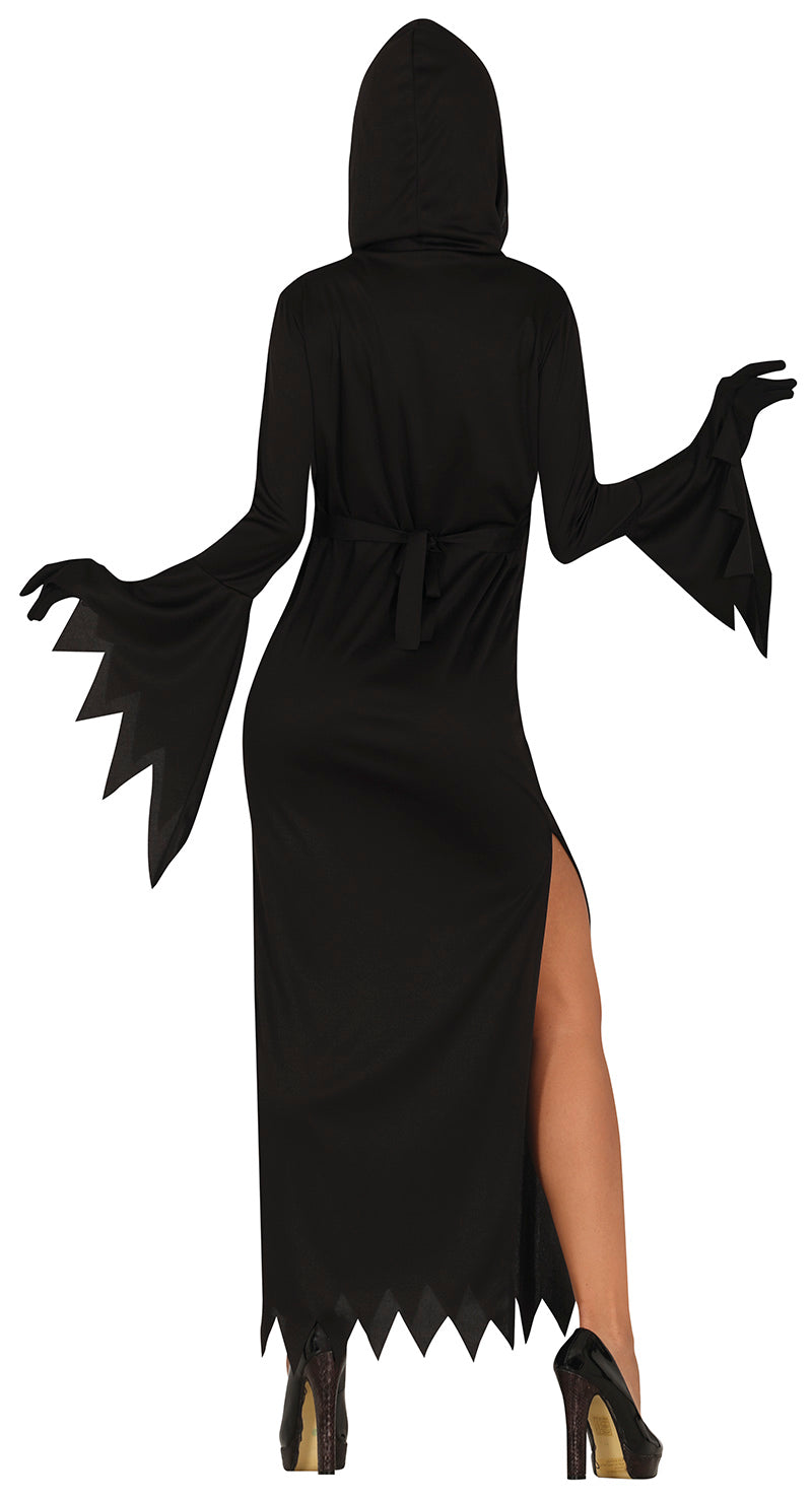 GP79795 – Halloween Mörderische Kapuzenrobe Schwarze – Größe: 38 - 40 (M) – Farbe: Schwarz, Ansicht 2