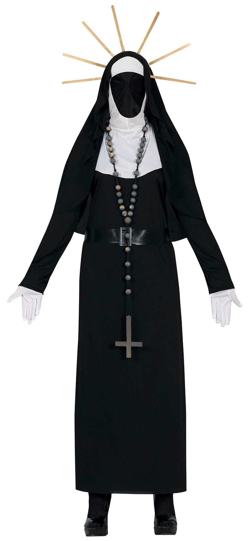 Horror Nonne Kostüm für Damen mit Maske