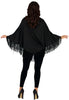 GP79803 – Mexikanischer Halloween Poncho – Größe: 38 - 40 (M) – Farbe: Schwarz