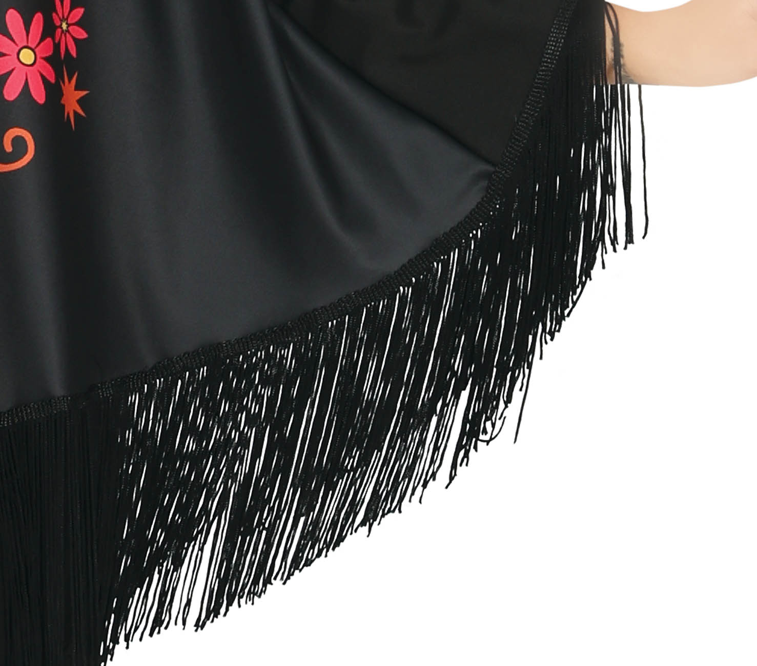 GP79803 – Mexikanischer Halloween Poncho – Größe: 38 - 40 (M) – Farbe: Schwarz