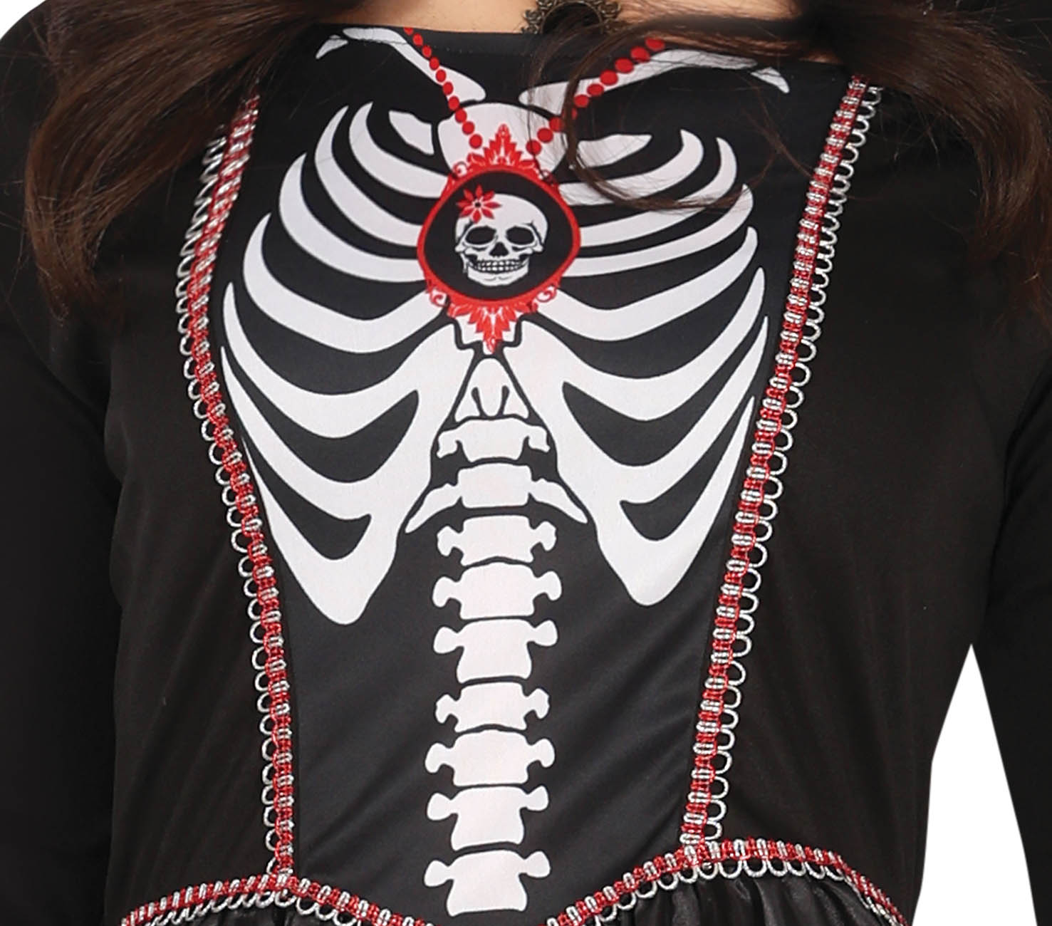 GP79811 – Skelett Königin Halloween Kostüm Gothic – Größe: 38 - 40 (M) – Farbe: Schwarz