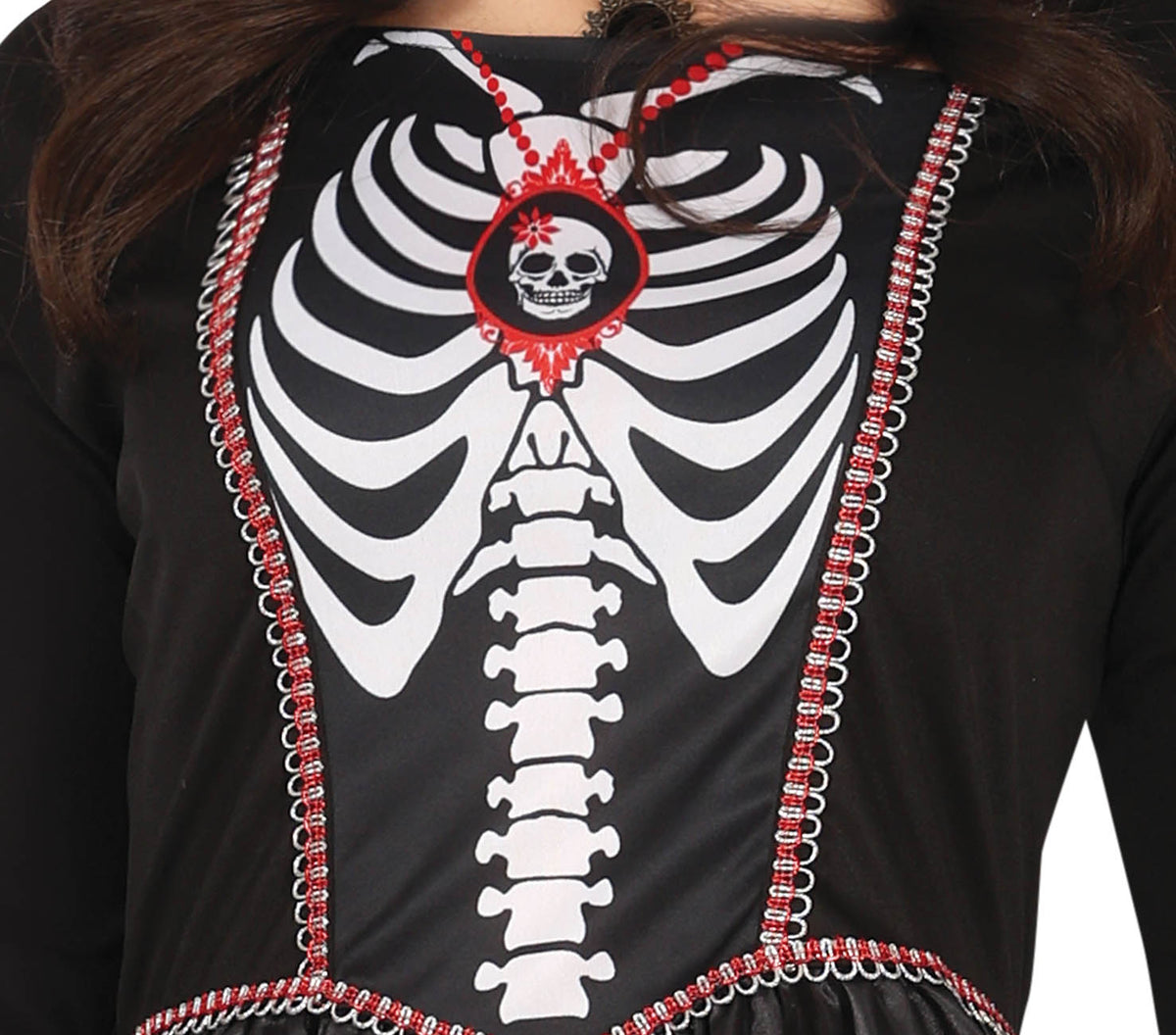 GP79811 – Skelett Königin Halloween Kostüm Gothic – Größe: 38 - 40 (M) – Farbe: Schwarz